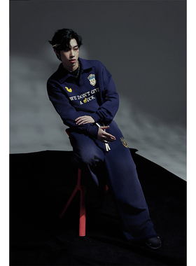 2727WORLD 法老 卡通印花polo卫衣套头 复古美式街头国潮流休闲