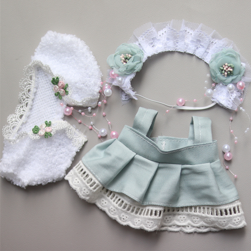 20cm棉花娃娃衣服娃衣白菜价20厘米棉花娃娃衣服冬装学院风套装