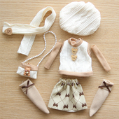 30厘米娃娃衣服夏装 公主裙白菜价洋娃娃裙子 6分BJD娃衣学院风套装