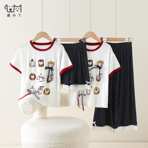 女童莫代尔睡衣夏中大童空调服