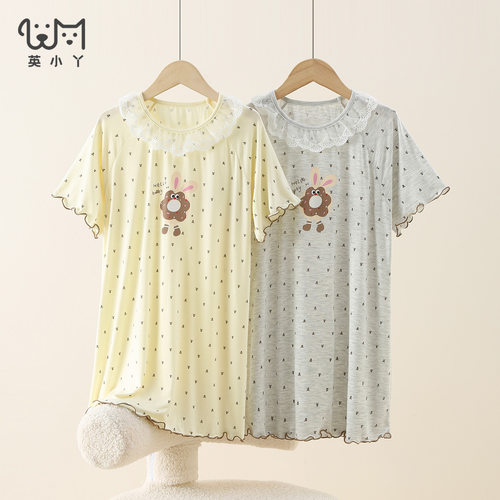 莫代尔女童睡裙夏季蕾丝花边