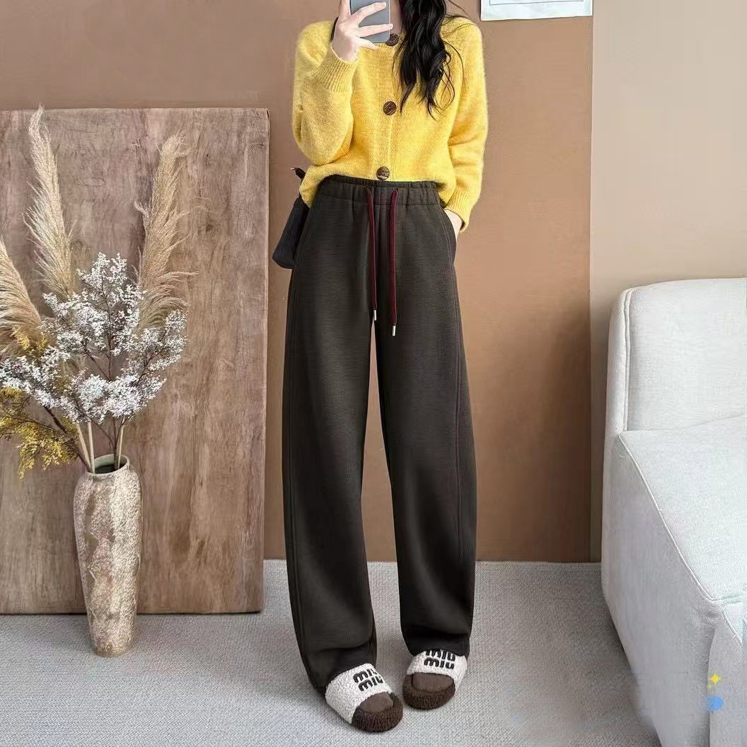 玉丰情丝2025冬款羊毛直筒拖地裤