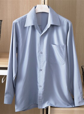 爸爸夏装老人衬衣宽松上衣男装爷爷春夏衣服男中老年长袖衬衫薄款