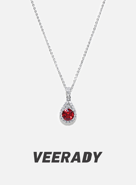 薇拉蒂S925纯银莫桑石水滴项链