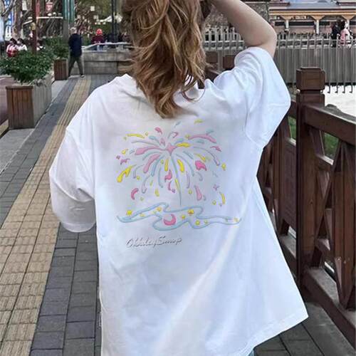 宽松显瘦印花百搭夏季美式复古