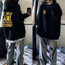 美式潮牌加厚重磅2025秋冬加绒宽松大码连帽卫衣女高街情侣款外套