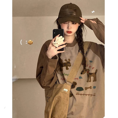 美拉德秋冬季新款大码长袖T恤女