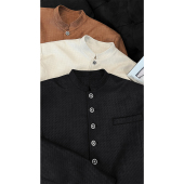 套装 潮流复古高级感格纹立领夹克外套宽松长裤 新款 龙叨叨秋季