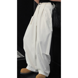 宽松直筒百搭弯刀长裤 龙叨叨秋季 男美式 简约设计感纯色休闲裤 新品