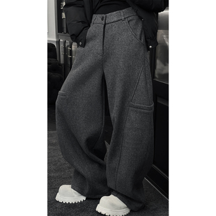 复古拉链弯刀裤 设计感美式 宽松休闲保暖男 小众时尚 龙叨叨秋冬新品