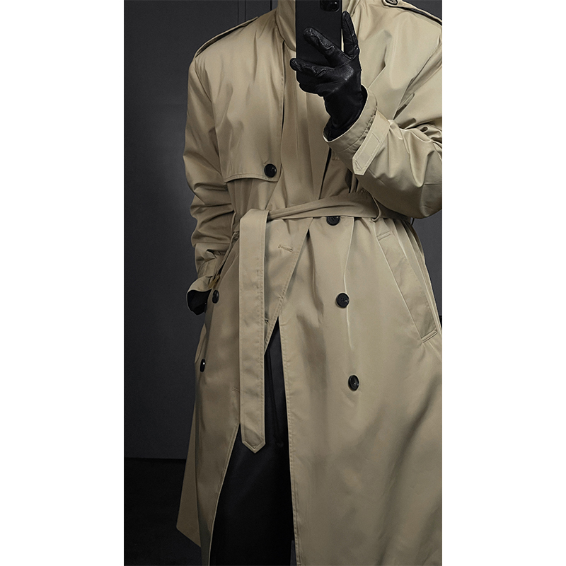 龙叨叨 冬季新款设计款长款风衣羽绒服高级感工装保暖白鸭绒外套