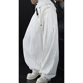 男 潮流简约纯色垂感宽松阔腿百搭弯刀休闲长裤 龙叨叨春季 新款