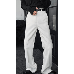 龙叨叨秋冬新品原创小众微喇垂坠感休闲裤男简约设计感西裤长裤