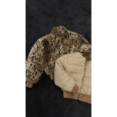 龙叨叨冬季 原创豹纹座山雕双面穿羽绒服高级保暖90白鸭绒外套 新品