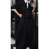 宽松休闲卫裤 龙叨叨秋季 潮牌设计感假两件拼接卫衣套装 美式 男 新品