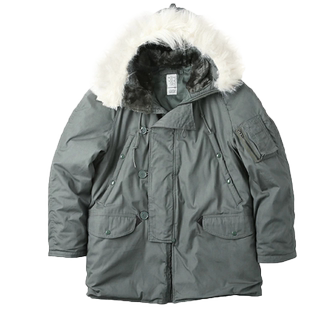 收藏 美国产军版原品N3B军迷重型加厚棉大衣冬季保暖防寒服中长款