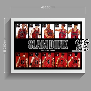 灌篮高手SLAMDUNK-湘北篮球队五强SHOHOKU海报挂画装裱画框礼物