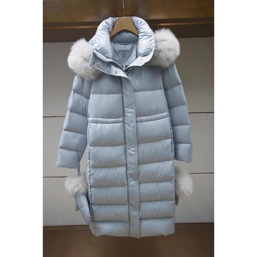 JR 专柜正品2026冬季新款 狐狸毛领鹅绒长款羽绒服外套女Q166001E