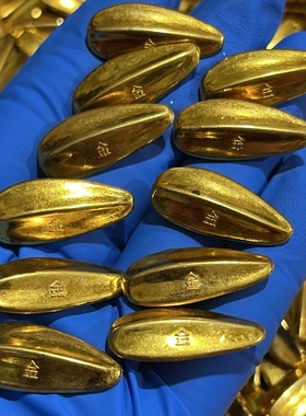 清代纯黄铜鎏金帝王赏赐之物金瓜子珍藏贡品金豆豆多子多福老物件