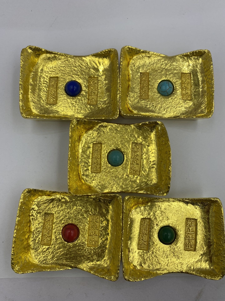 古代金条钱币金元宝小黄鱼金块金币金砖仿古黄铜把玩仿真古董古玩