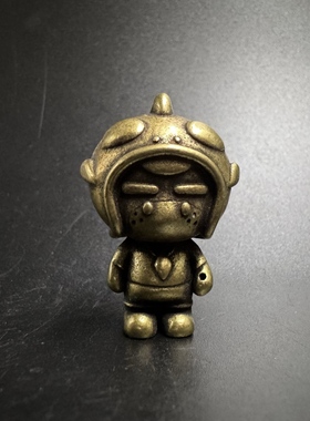 迷你纯铜迪迦小铜人DIY钥匙扣挂件奥特蔓卡通手办模型铜摆件礼物