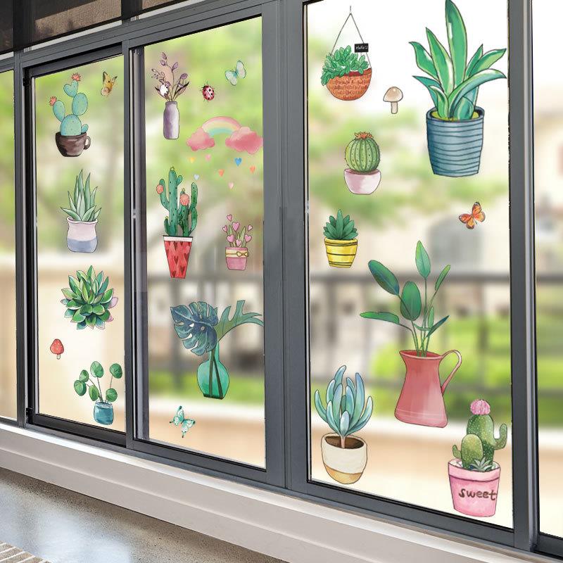 创意3d立体墙贴画卫生间玻璃门贴纸装饰小图案阳台窗户布置窗花贴图片