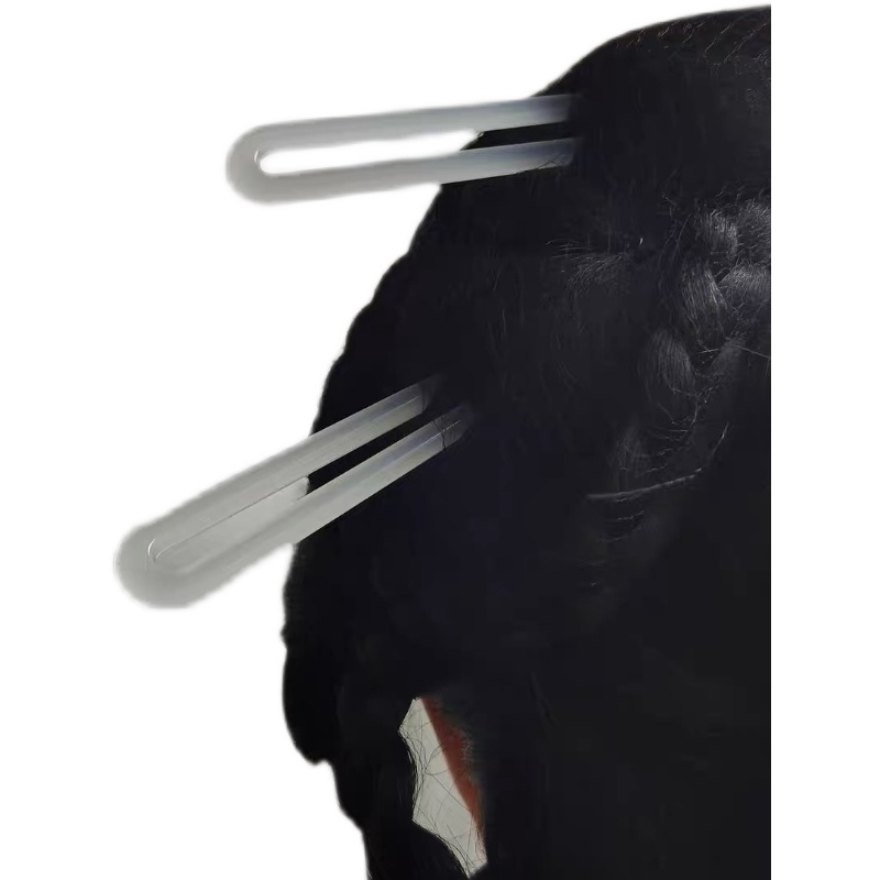 新款仿青白玉U型双簪发叉头饰发簪玉簪子发钗古风汉服发饰玉发冠