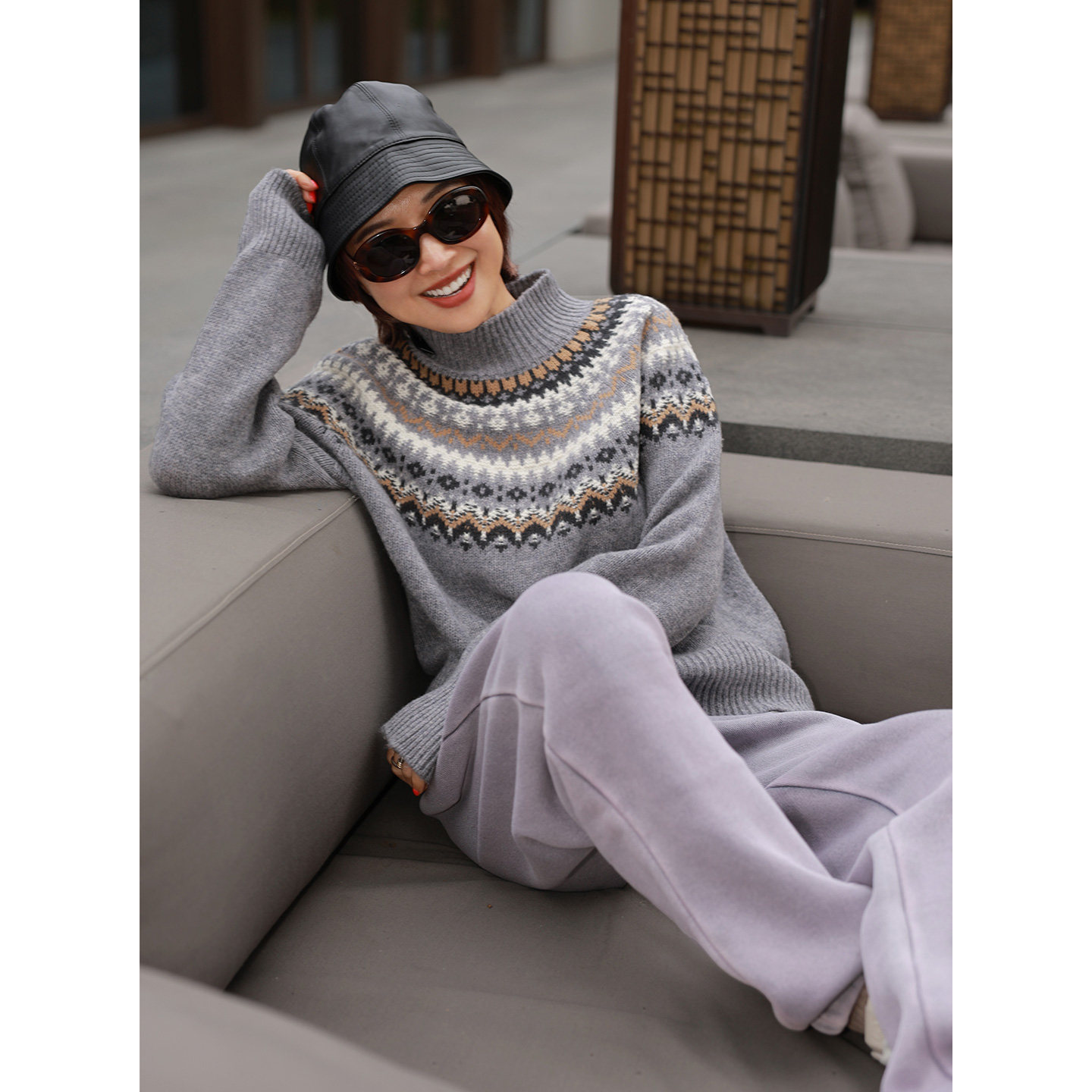 ise“费尔岛之旅”100%绵羊毛复古灰色半高龄针织毛衣K2540892W,女装/女士精品,毛衣,淘宝优惠券,粉丝福利购,淘宝优惠卷