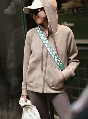 ise“长期主义”深灰含绵羊毛宽松连帽拉链卫衣卫裤套装K2540208