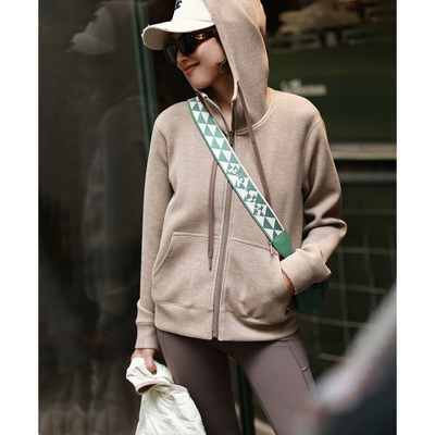 ise“长期主义”深灰含绵羊毛宽松连帽拉链卫衣卫裤套装K2540208