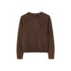 美拉德咖色圆领羊毛羊绒针织开衫 ise 复古回潮 毛衣K2540885W