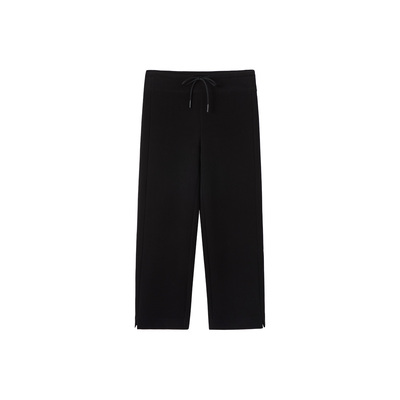 ise“chill 通勤”百搭绵羊毛抽绳宽松裤脚开叉针织长裤K2540653