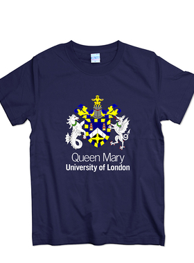QMUL玛丽女王学院T恤短袖男女夏季纯棉圆领英伦大学情侣学生班服