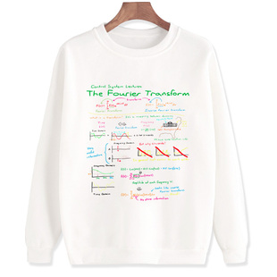 Fourier Transform傅里叶变换公式卫衣理科男女冬季加绒加厚上衣
