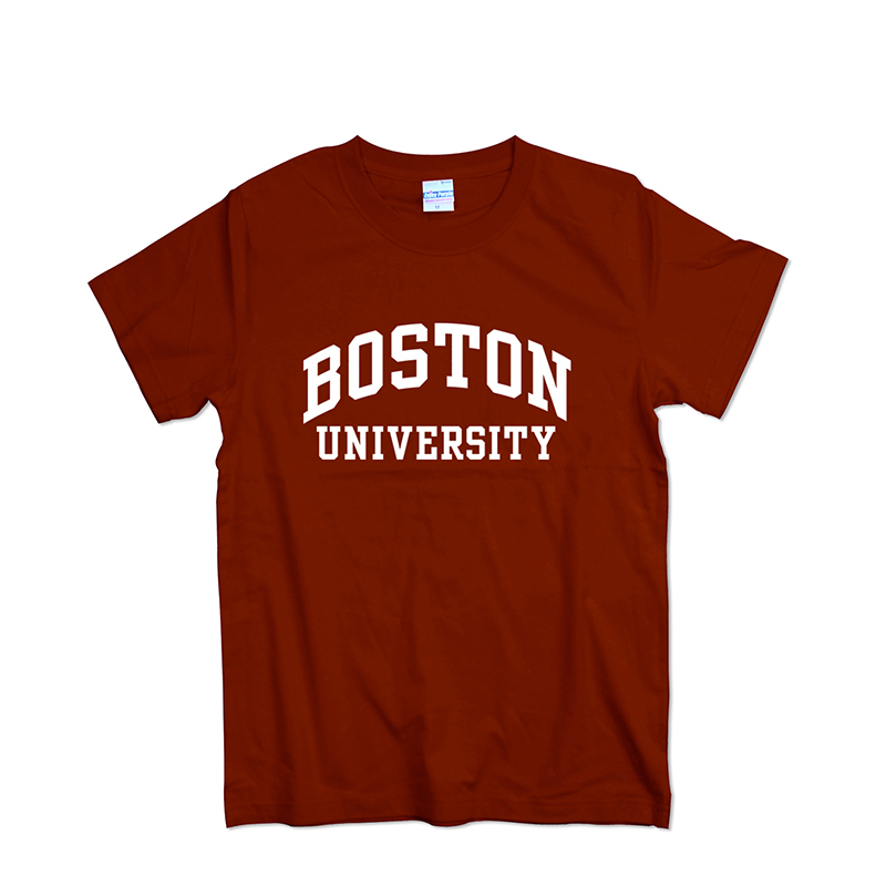 Boston University 波士顿大学T恤短袖男校服学生字母印花班服T恤