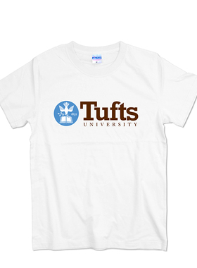 塔夫茨大学短袖T恤男女夏季纯棉印花上衣Tufts University校服T恤