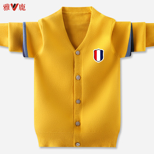 活动价雅鹿儿童男童开衫毛衣新款春秋童装外套中大童针织薄款洋气