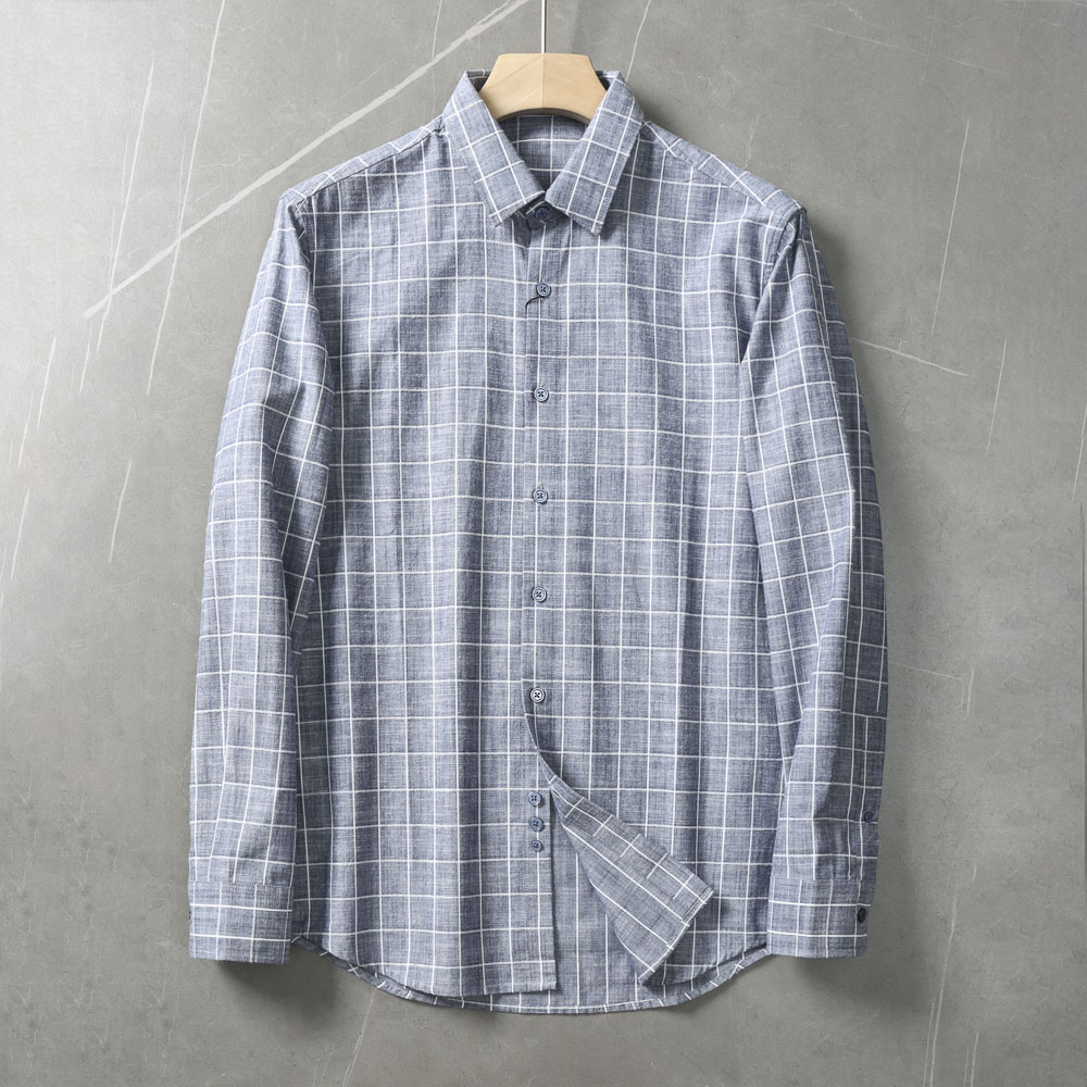 100棉+色织格纹！品牌撤柜纯棉格子休闲衬衫外套男士休闲长袖衬衣