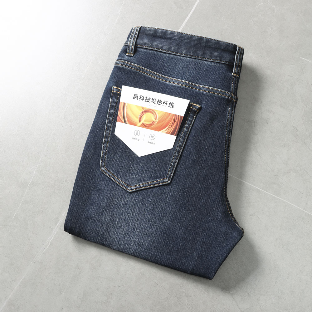 细腻柔软+科技发热！品牌撤柜秋冬保暖直筒牛仔裤男百搭休闲长裤