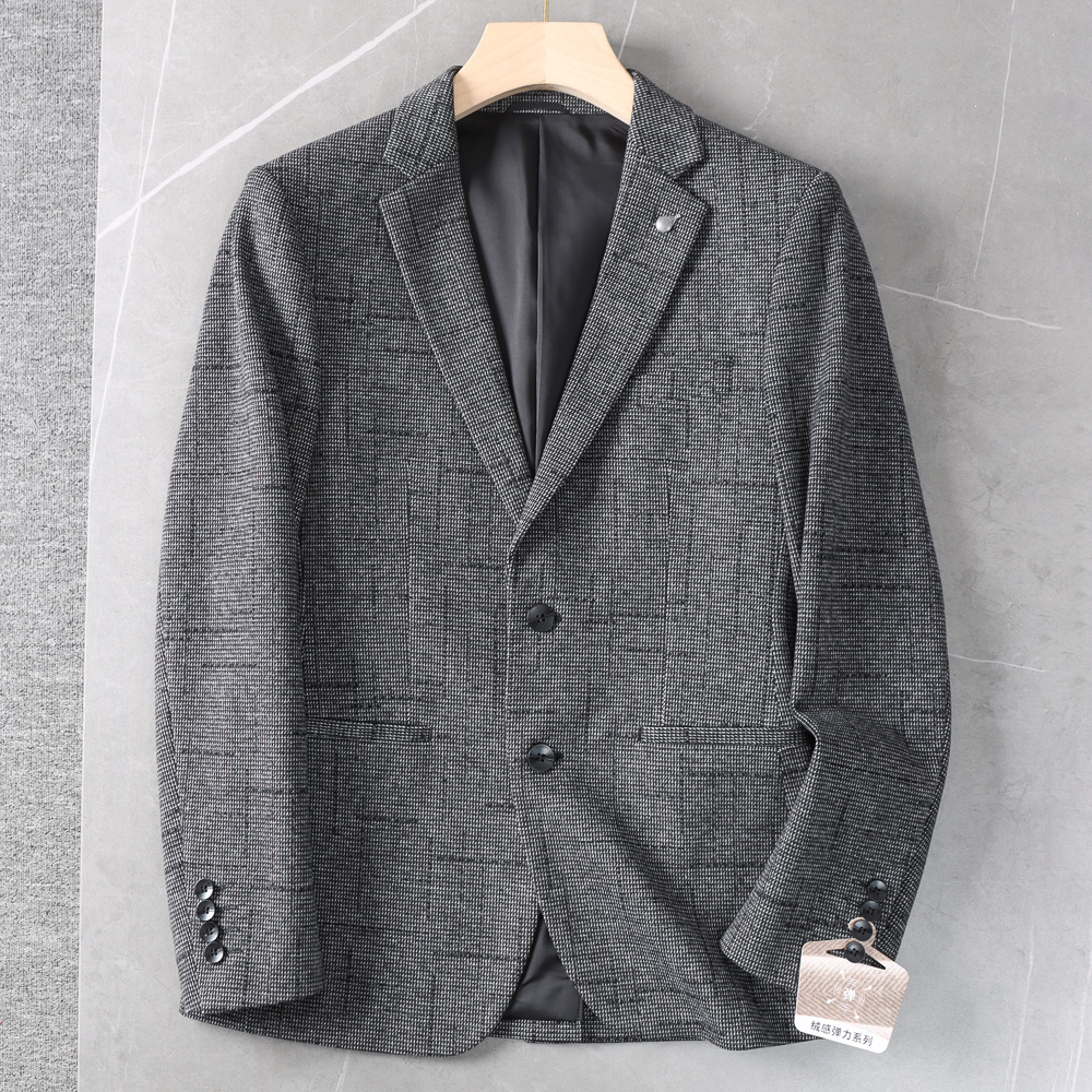 西服绒感磨毛厚轻奢高端毛呢面料