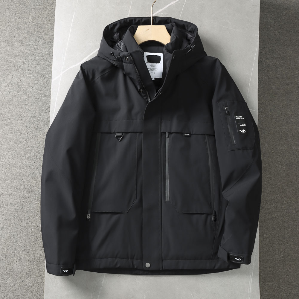 95绒+三防压胶！品牌撤柜冬装男士加厚保暖连帽多口袋工装羽绒服