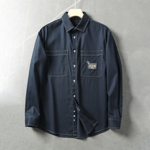 100棉+挺括有型！品牌撤柜纯棉工装衬衫外套男士宽松休闲长袖衬衣
