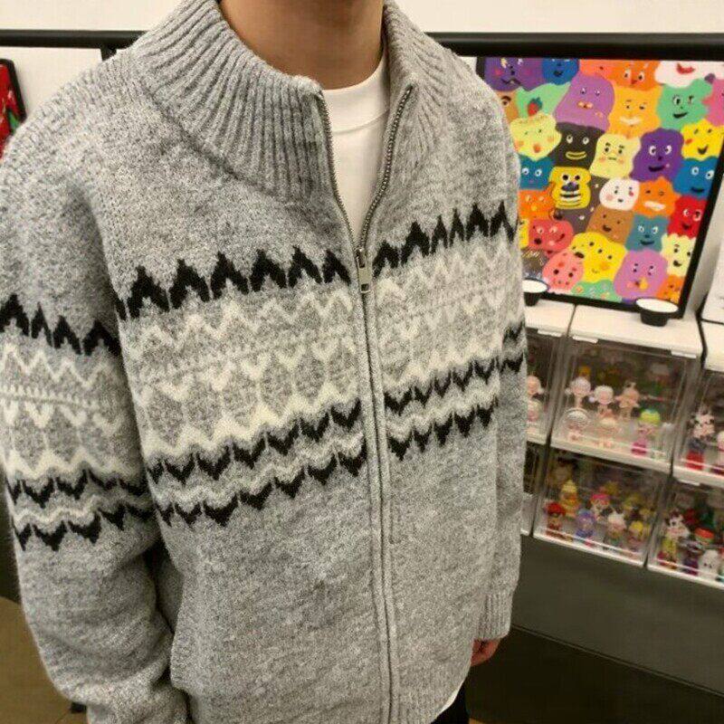 美式费尔岛毛衣男女秋重磅宽松