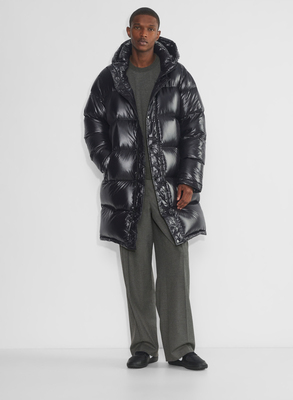 Aritzia TNA Super PUFF™亮面男士长款羽绒服90%鹅绒-40度保暖