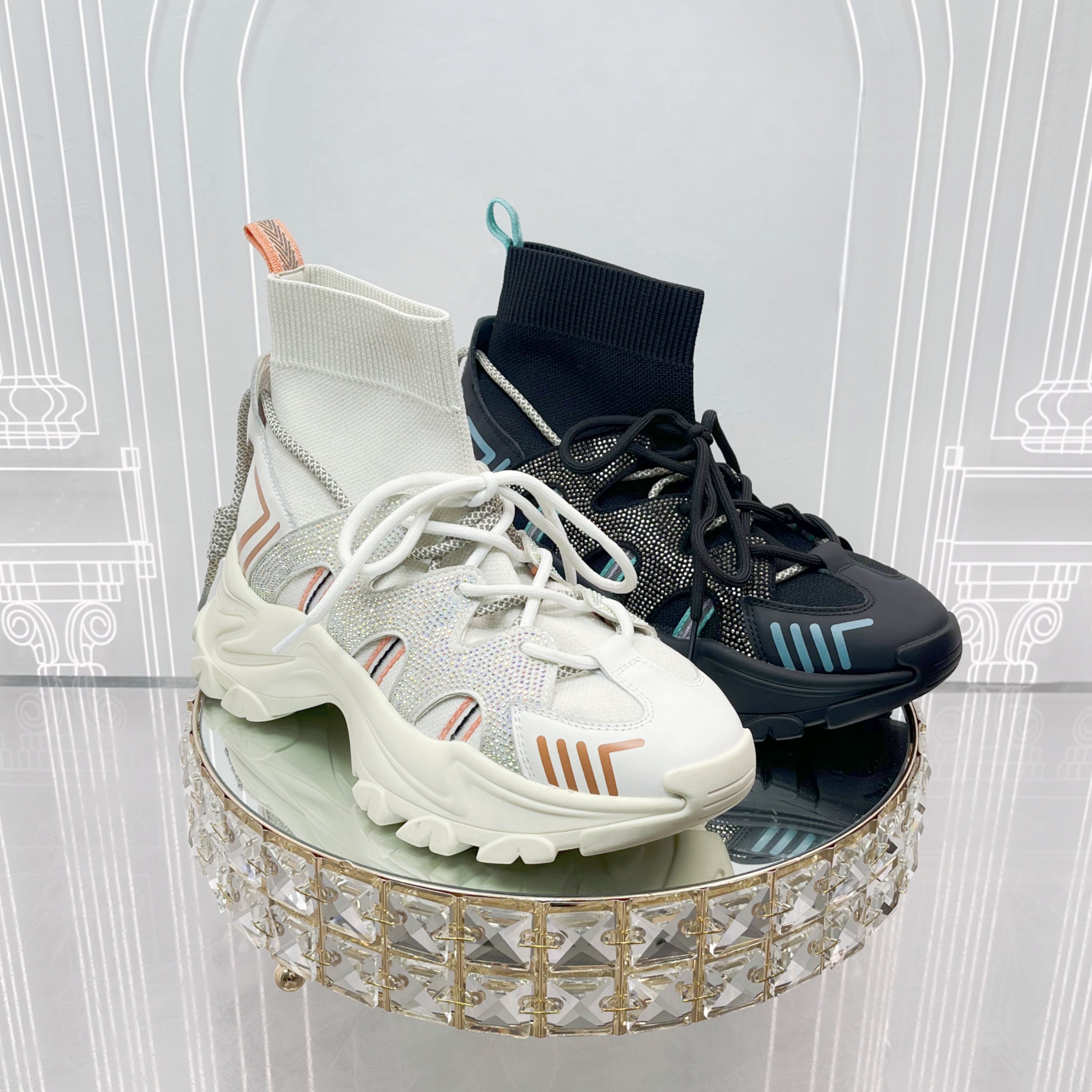 四季鞋厚底水钻休闲鞋