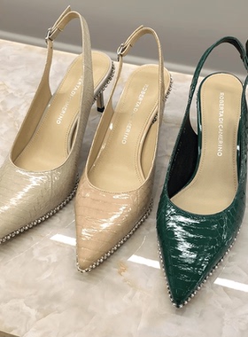 皇冠专柜正品Roberta诺贝达女鞋RM17209水钻时尚甜美高跟包头凉鞋