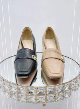 专柜正品Roberta诺贝达女鞋RL17209小猫跟方头通勤浅口单鞋