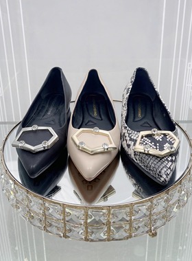 皇冠专柜正品Roberta诺贝达女鞋RS08013时尚通勤饰扣单鞋