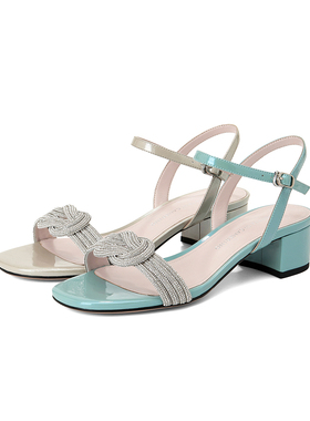 皇冠专柜正品Roberta诺贝达女鞋RM07250圆头露趾一字带后空凉鞋