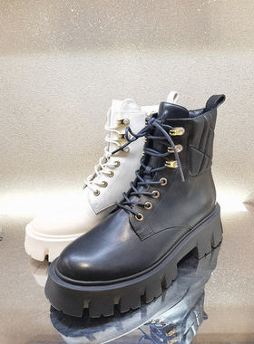 皇冠老店Roberta诺贝达22冬欧美风马丁靴女百搭时尚短靴RA228817